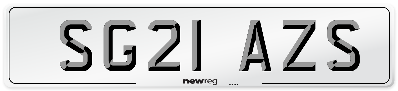 SG21 AZS Number Plate from New Reg